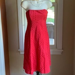 STUNNING RED Strapless Cotton Eyelet Summer Dress!